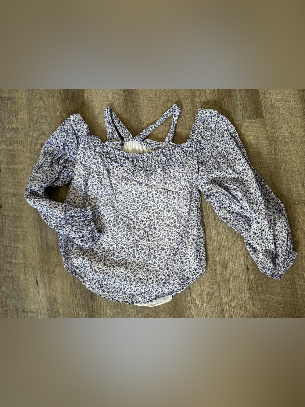 Anthropologie Caia Floral Cold Shoulder Floral Puff Longsleeve Blouse, Size 0